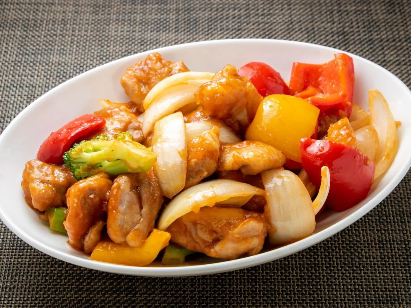 Crispy chicken coated in sweet and tangy orange sauce at King's Garden Restaurant, a Chinese Restaurant in Cranston