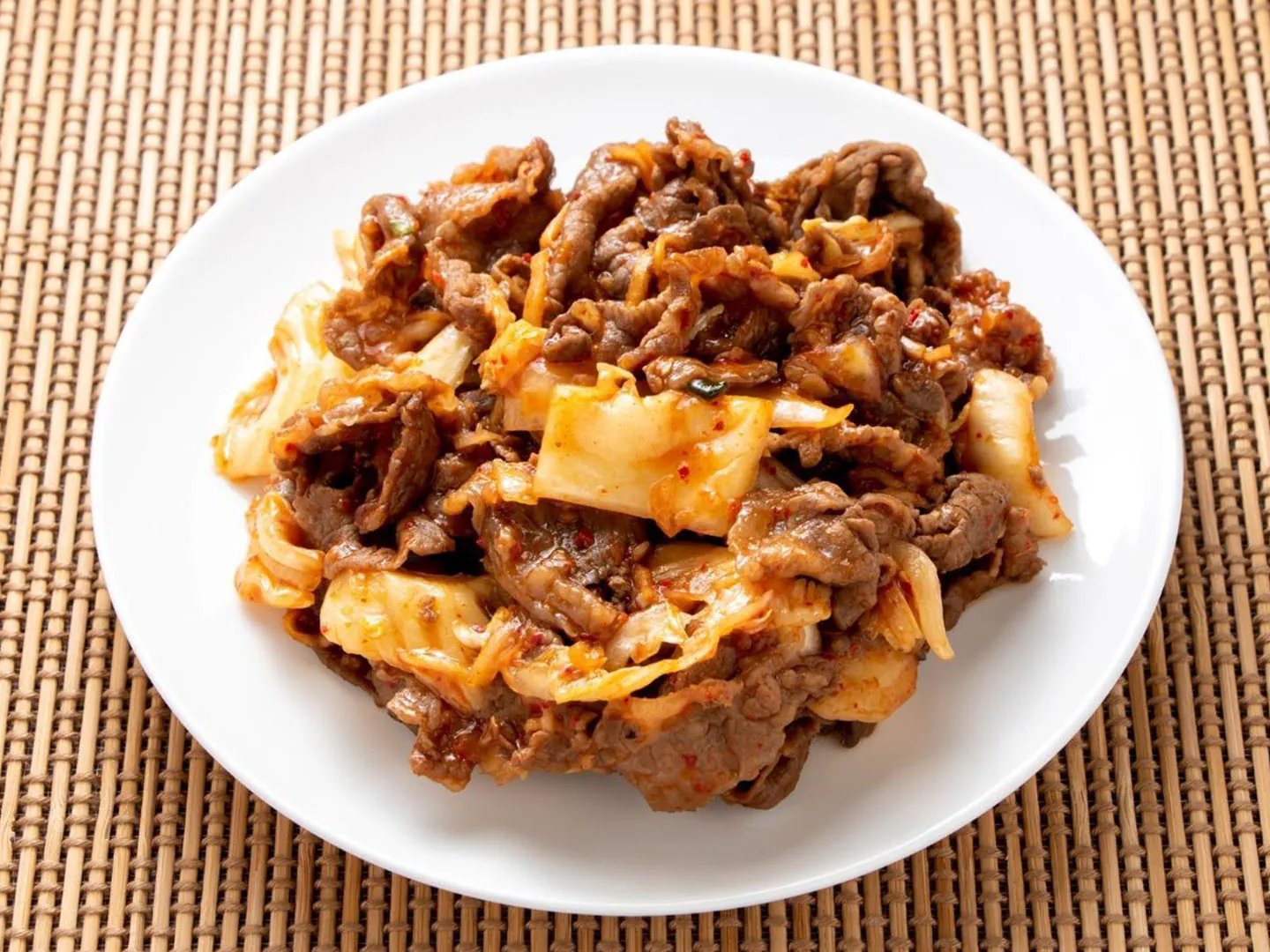 Spicy stir-fry of beef and tangy kimchi at King's Garden Restaurant, a Chinese Restaurant in Cranston